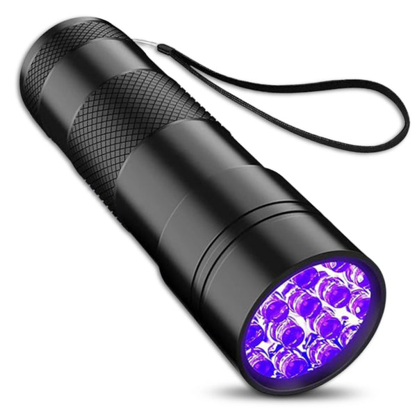 UV LED žibintuvėlis juodas aliuminis 395 nm Z9