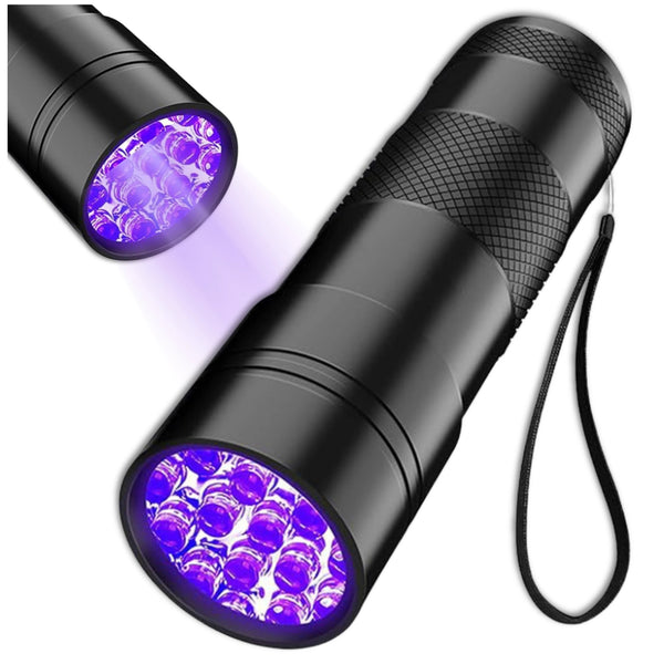 UV LED žibintuvėlis juodas aliuminis 395 nm Z9