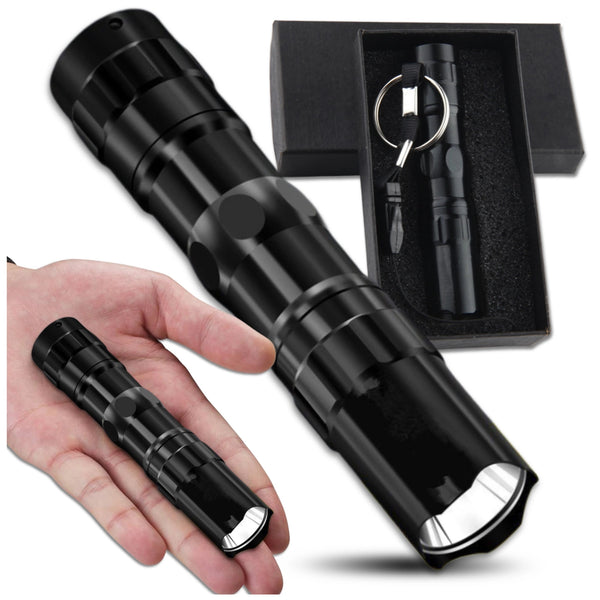 Mini LED žibintuvėlis, juodas, aliuminis Z8