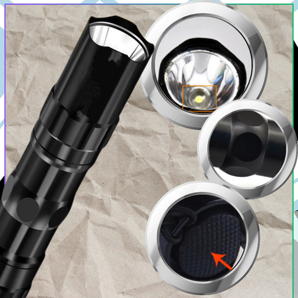 Mini LED žibintuvėlis, juodas, aliuminis Z8
