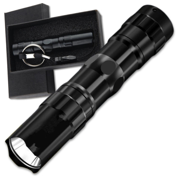 Mini LED žibintuvėlis, juodas, aliuminis Z8