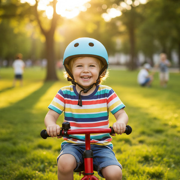 Vaikiškas reguliuojamas dviratininko šalmas Trike Fix su LED, M (55–58 cm), mėlynas