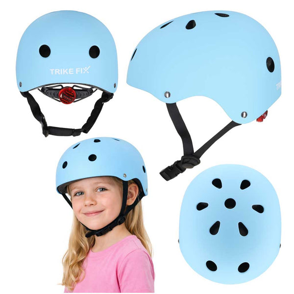 Vaikiškas reguliuojamas dviratininko šalmas Trike Fix su LED, M (55–58 cm), mėlynas