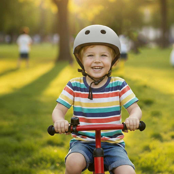 Vaikiškas reguliuojamas dviratininko šalmas Trike Fix su LED, M (55–58 cm), tamsiai pilkas