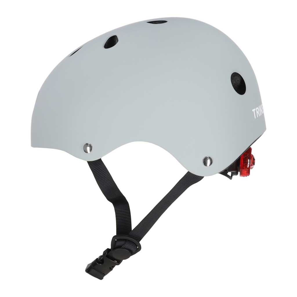Vaikiškas reguliuojamas dviratininko šalmas Trike Fix su LED, M (55–58 cm), tamsiai pilkas