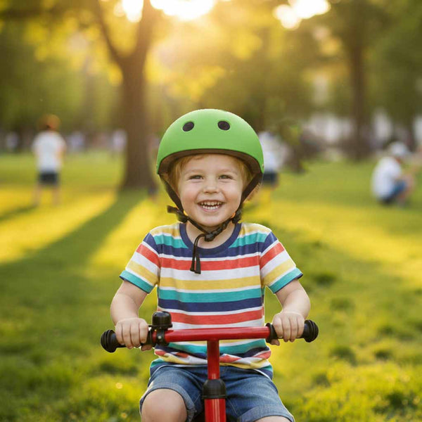 Vaikiškas reguliuojamas dviratininko šalmas Trike Fix su LED, M (55–58 cm), tamsiai žalias