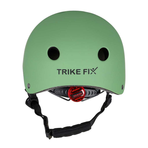 Vaikiškas reguliuojamas dviratininko šalmas Trike Fix su LED, M (55–58 cm), tamsiai žalias