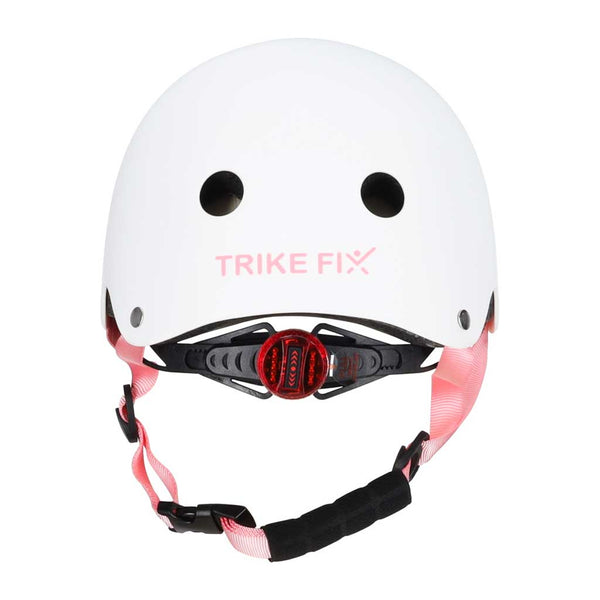 Vaikiškas reguliuojamas dviratininko šalmas Trike Fix su LED, S (48–54 cm), baltas
