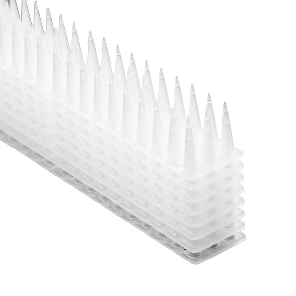 Tankūs plastikiniai paukščių atbaidymo spygliai, balti, 8 vnt., 43 cm