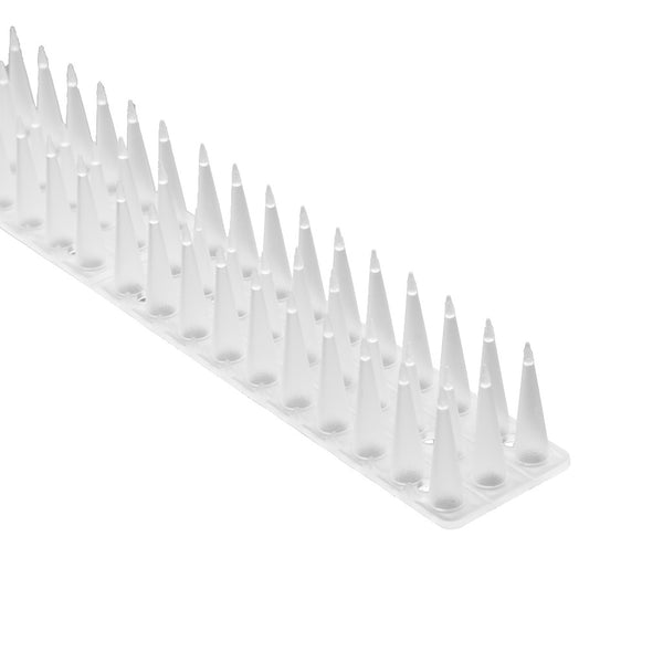 Tankūs plastikiniai paukščių atbaidymo spygliai, balti, 8 vnt., 43 cm
