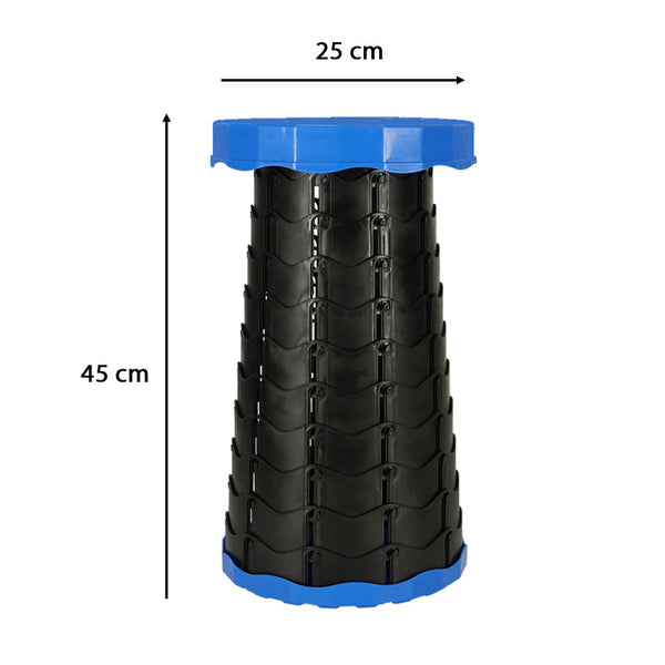 Sulankstoma teleskopinė turistinė taburetė, nešiojama, mėlyna, 200 kg PA1