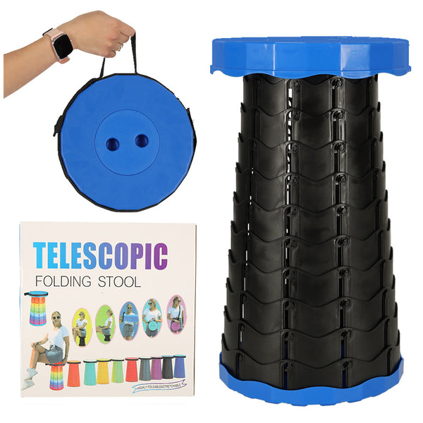 Sulankstoma teleskopinė turistinė taburetė, nešiojama, mėlyna, 200 kg PA1