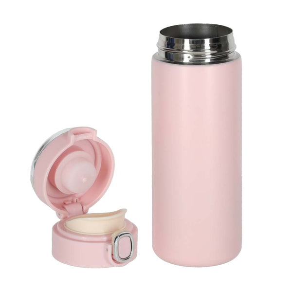 Termo puodelis su snapeliu ir LED ekranu, 350 ml, rožinis N114