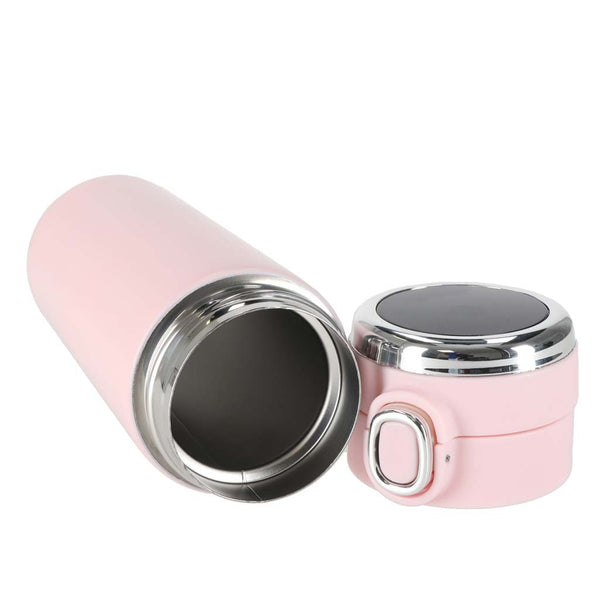 Termo puodelis su snapeliu ir LED ekranu, 350 ml, rožinis N114