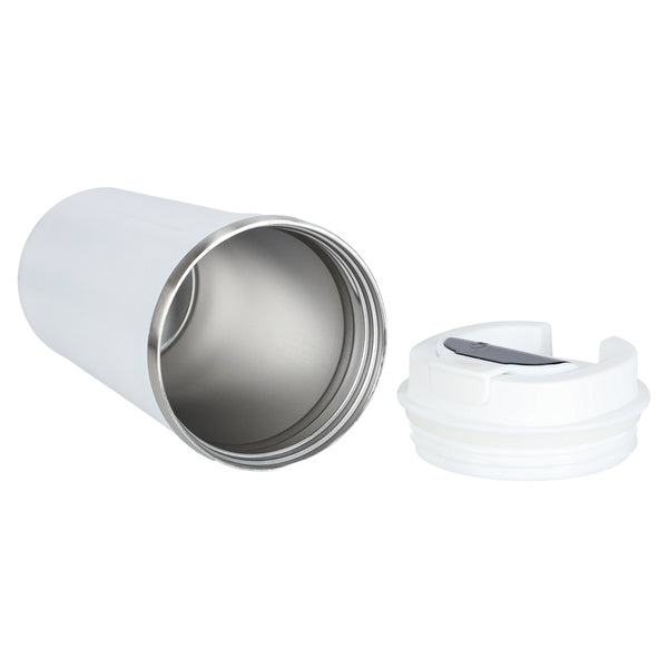 Kelioninis LED puodelis su snapeliu 500 ml, baltas N110