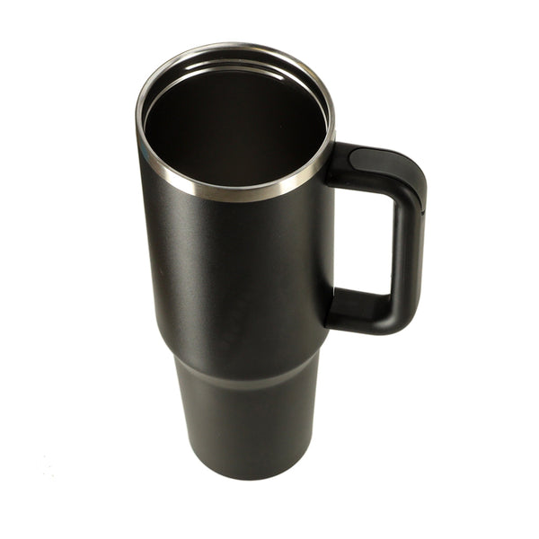 Termo puodelis su šiaudeliu ir rankena, 1200 ml, juodas N79