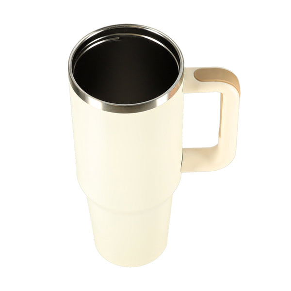 Termo puodelis su šiaudeliu ir rankena, 1200 ml, kreminis N92