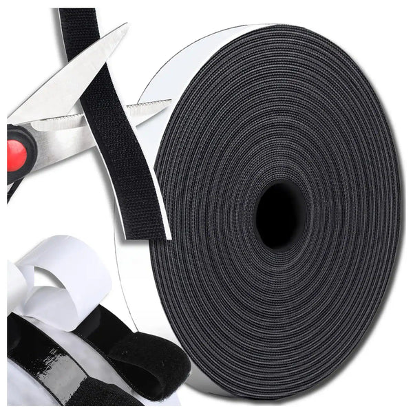 Lipni Velcro juosta juoda 2,5 cm 5 m (komplektas) B10