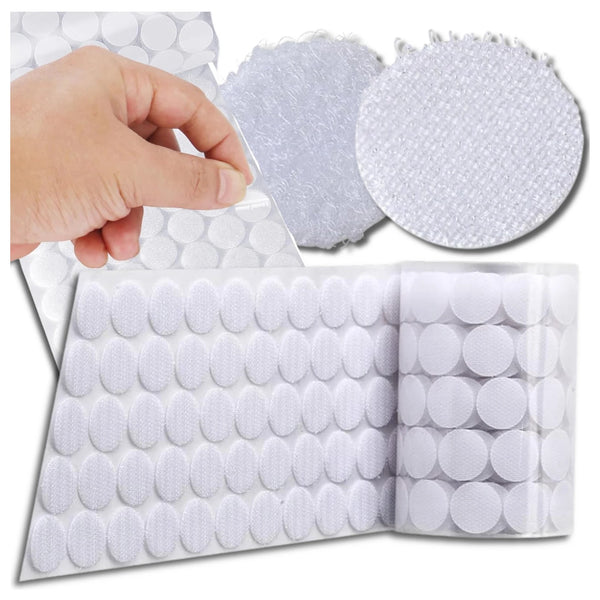 Lipnūs Velcro taškeliai balti 10 mm, 600 vnt. B9