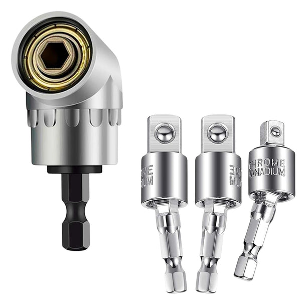 Kampinis adapterių rinkinys 105° 1/4 3/8 1/2 HEX A68