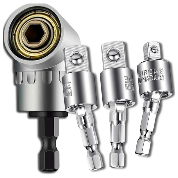 Kampinis adapterių rinkinys 105° 1/4 3/8 1/2 HEX A68