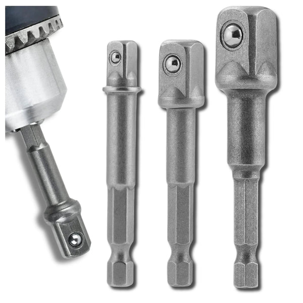 3 vnt. antgalių adapterių rinkinys HEX 1/4" A71
