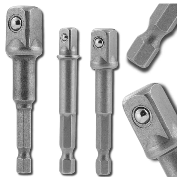 3 vnt. antgalių adapterių rinkinys HEX 1/4" A71