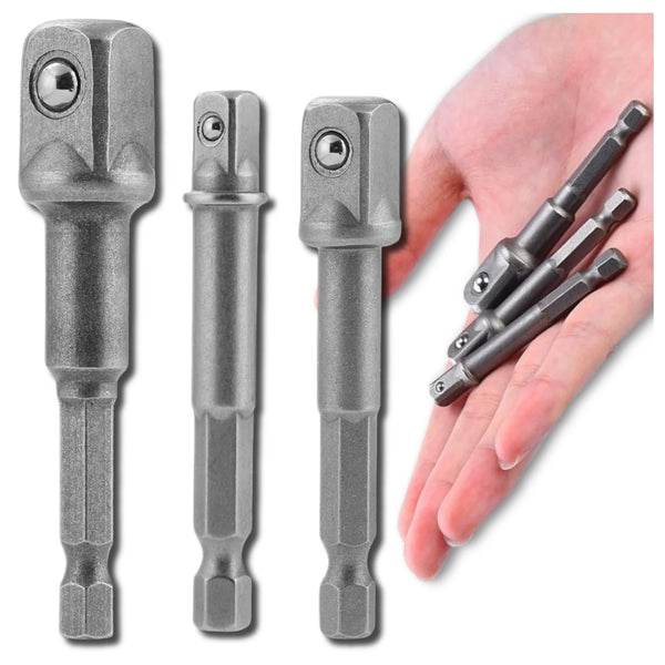 3 vnt. antgalių adapterių rinkinys HEX 1/4" A71