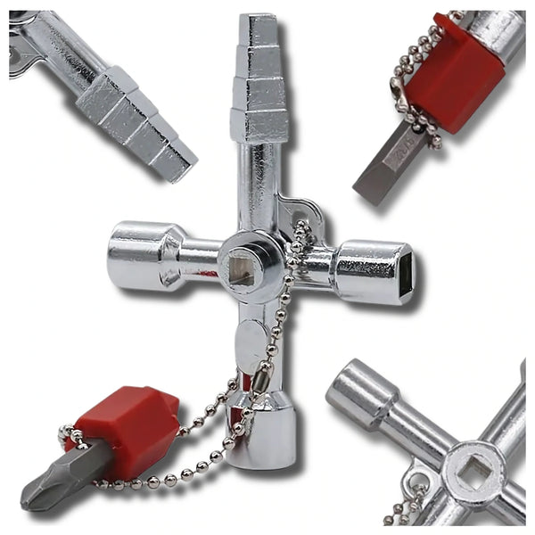 4 krypčių kryžminis spintelių raktas 8,7 cm A61
