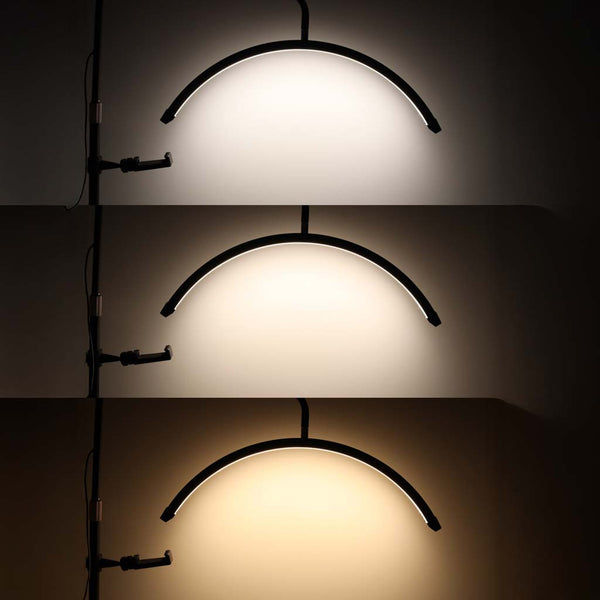 LED lempa blakstienų priauginimui 36 W, reguliuojama, bešešėlinė, lanko formos, juoda R13
