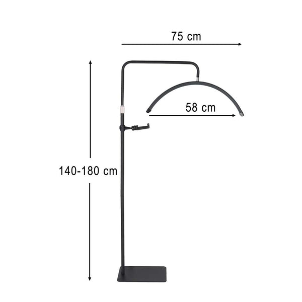 LED lempa blakstienų priauginimui 36 W, reguliuojama, bešešėlinė, lanko formos, juoda R13
