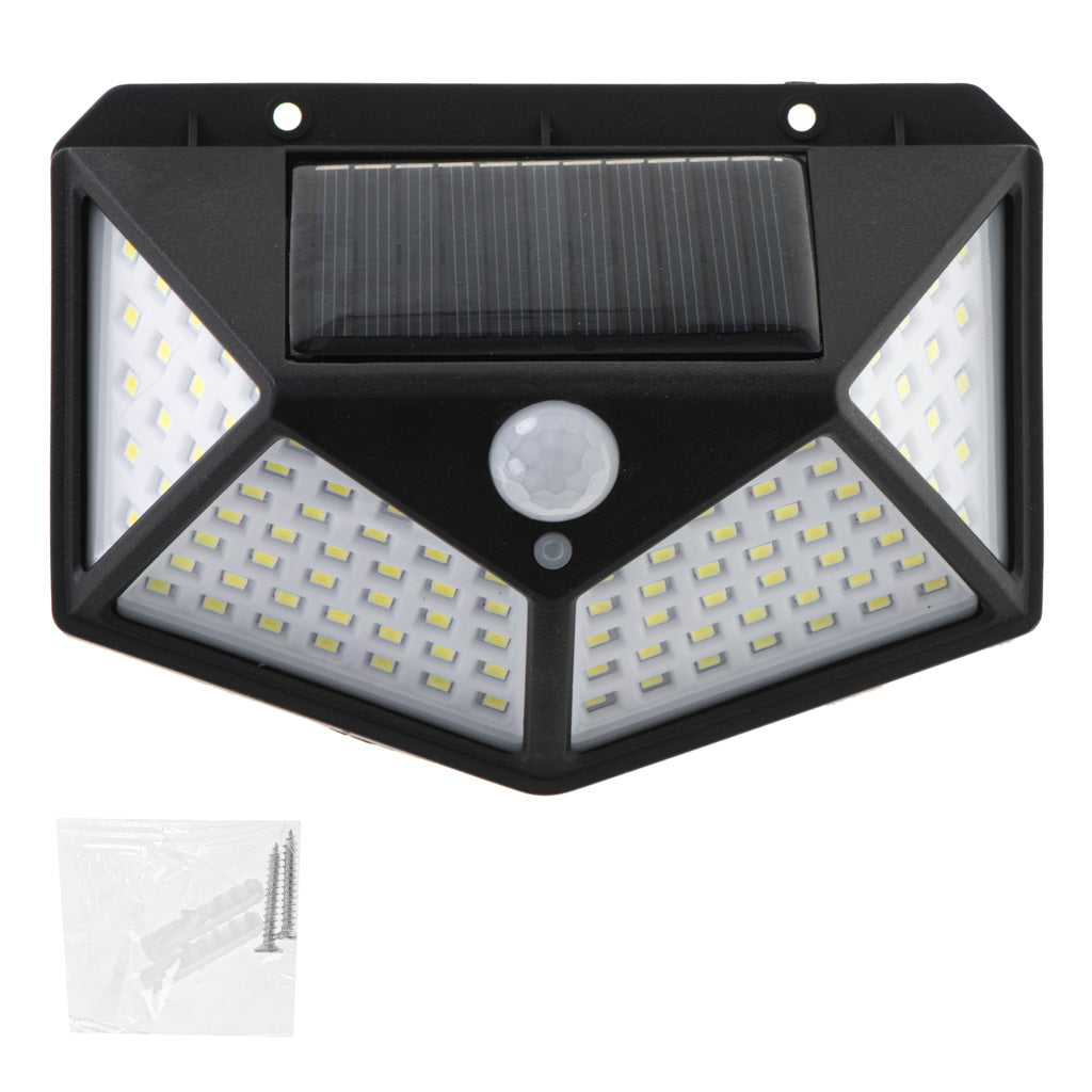 Saulės lempa su judesio ir sutemų jutikliu, 100 LED N15