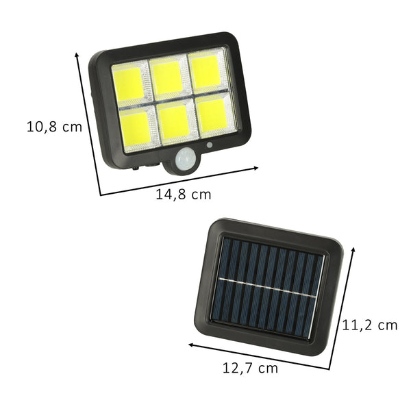 Saulės lempa su judesio ir sutemų jutikliu, 120 LED