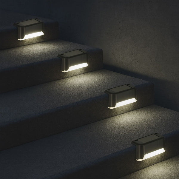Lauko LED saulės laiptų šviestuvai su sutemų jutikliu, 8 vnt. N26