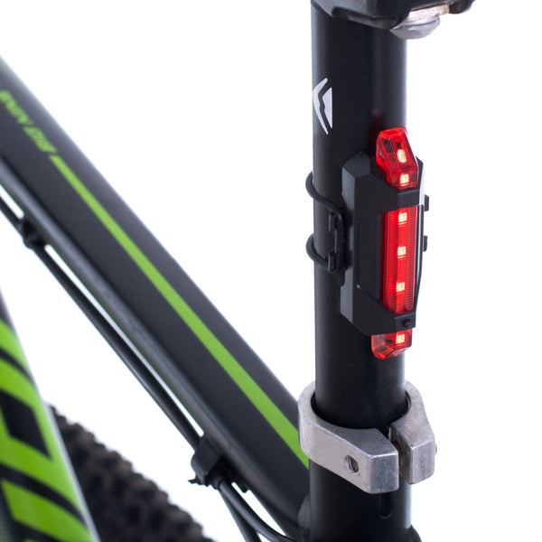 LED dviračio žibintų rinkinys RALLEX (priekis ir galas), įkraunamas per USB, tvirtinamas ant vairo O12