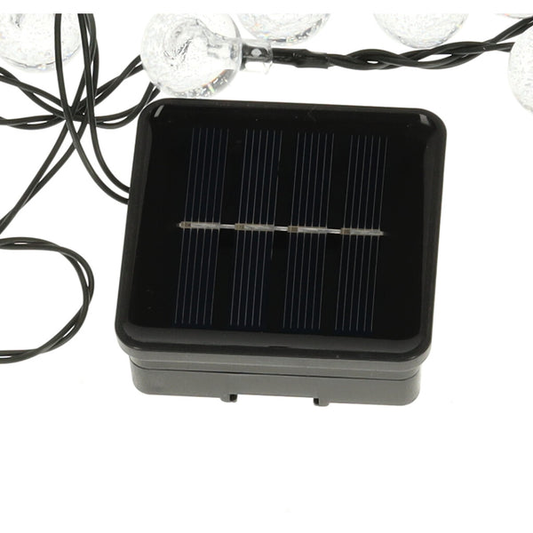 Saulės energija įkraunama sodo girlianda „Kamuoliukai“ 7 m, 50 LED, šiltai balta N21