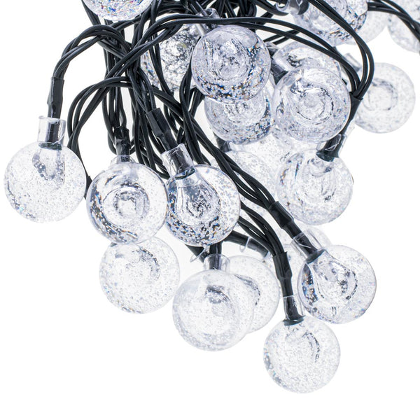 Saulės energija įkraunama sodo girlianda „Kamuoliukai“ 7 m, 50 LED, šiltai balta N21