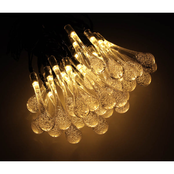 Saulės energija įkraunama sodo girlianda „Ašarėlės“ 6,5 m 30 LED šiltai balta N23