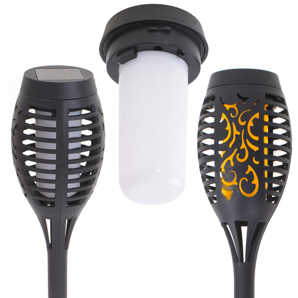 Sodo saulės žibintai–fakelai 12 LED, 4 vnt. N17