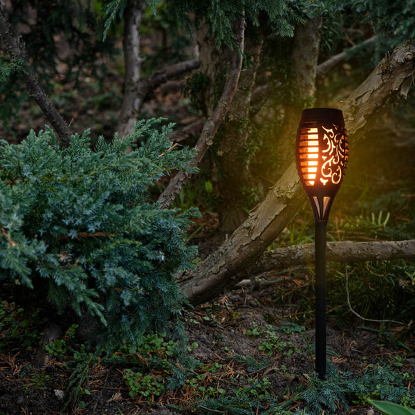 Sodo saulės žibintai–fakelai 12 LED, 4 vnt. N17