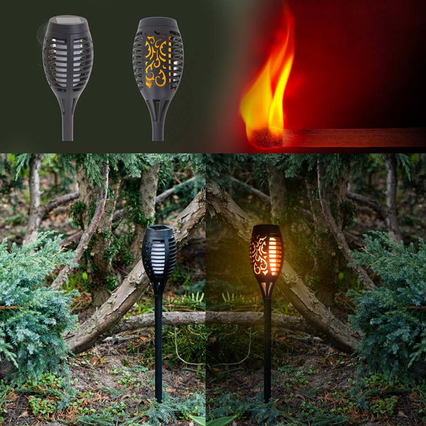 Sodo saulės žibintai–fakelai 12 LED, 4 vnt. N17