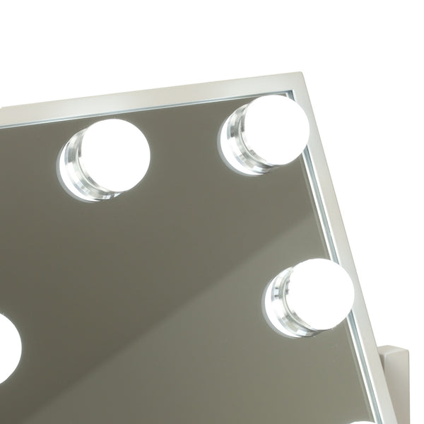 Kosmetinis makiažo veidrodis su apšvietimu, 12 LED lempučių, USB, 30 × 40 cm N51