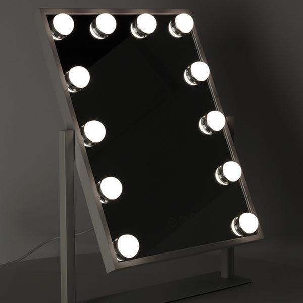 Kosmetinis makiažo veidrodis su apšvietimu, 12 LED lempučių, USB, 30 × 40 cm N51