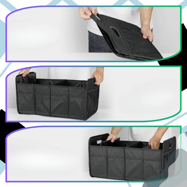 Sulankstomas bagažinės organizatorius, juodas, 58×37×32 cm A225