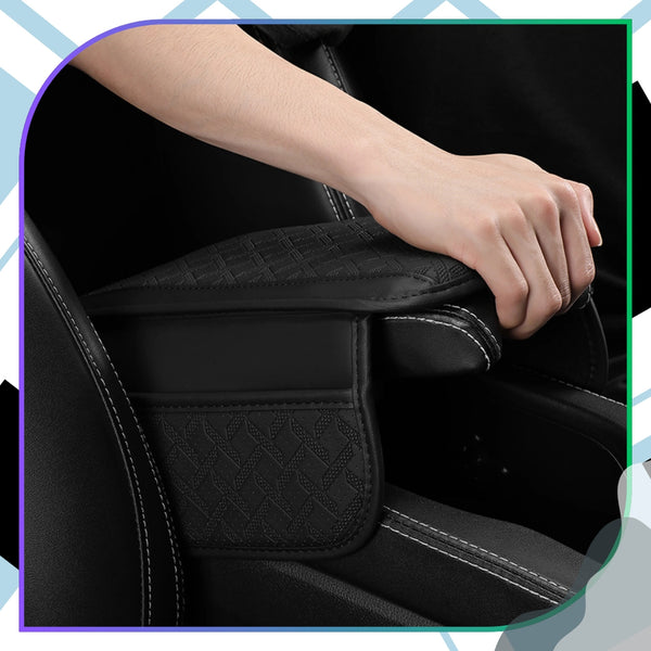 Automobilio porankio pagalvėlė, juoda, eko oda A152