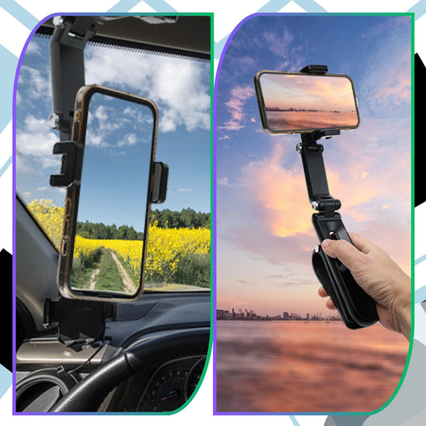 Automobilinis telefono laikiklis skydeliui 1080° A184