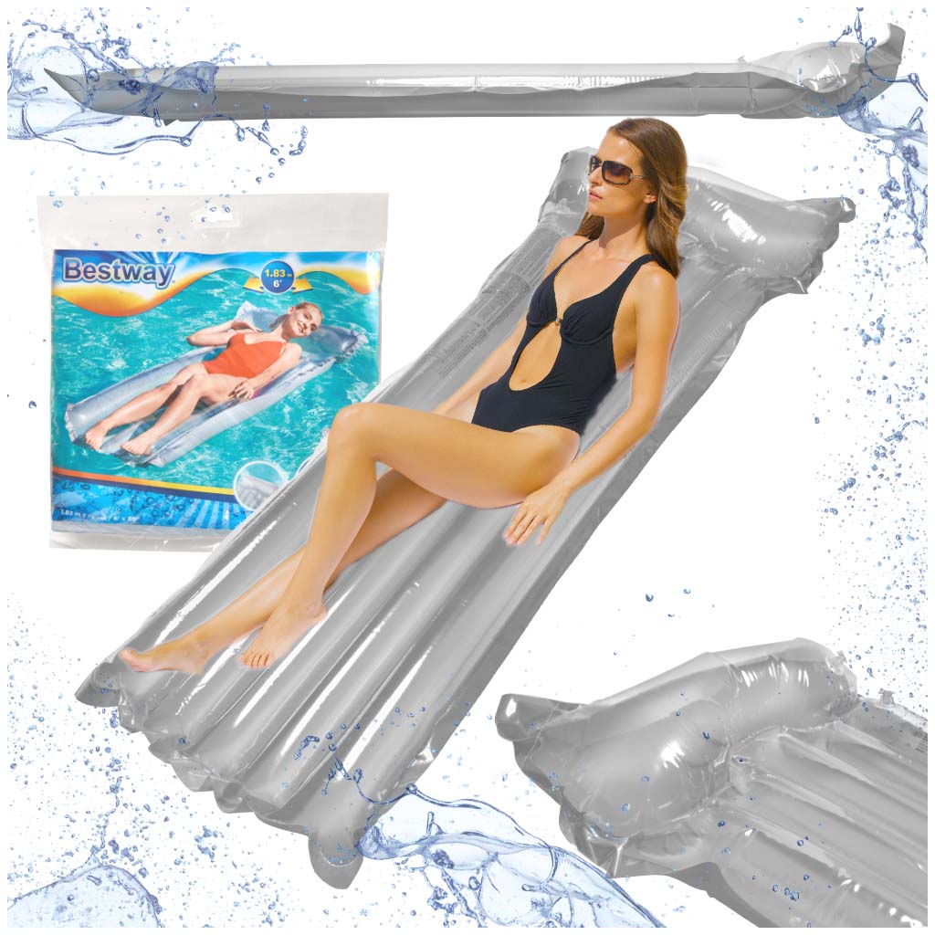BESTWAY 44013 pripučiamas baseinui baseinui plaukimui ir vandenyje, pilkas, 183 cm, iki 90 kg PA35