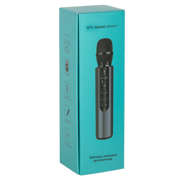 Belaidis karaoke mikrofonas vaikams su „Bluetooth“ garsiakalbiu, 2000 mAh, SD kortelė, USB, auksinis M20
