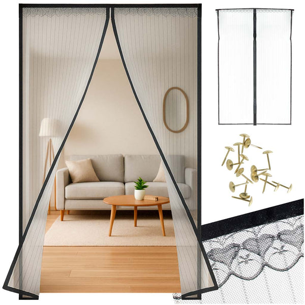 Magnetinis tinklelis nuo uodų durims 160×230 cm, juodas N33