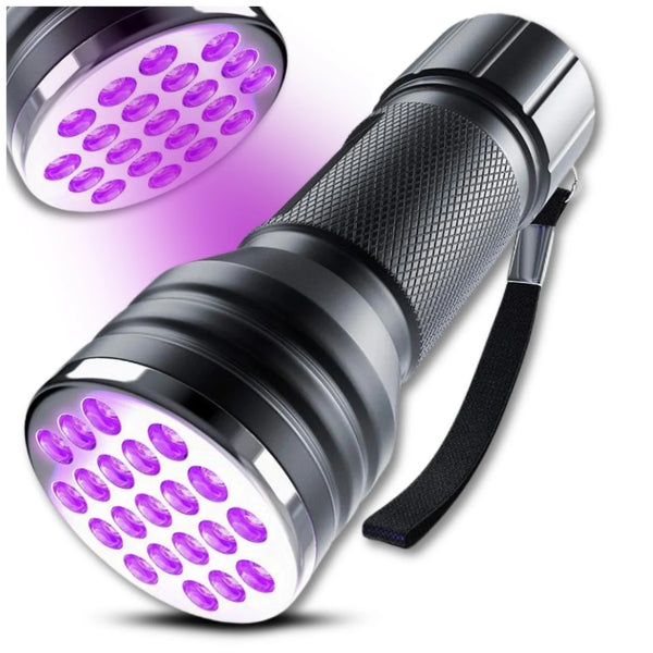 Mini UV žibintuvėlis juodas aliuminis 21 LED Z1